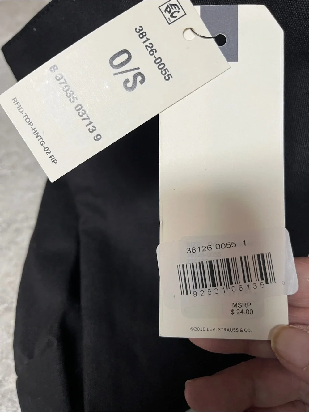 Levi's Black Canvas Messenger Tote with Silver Logo